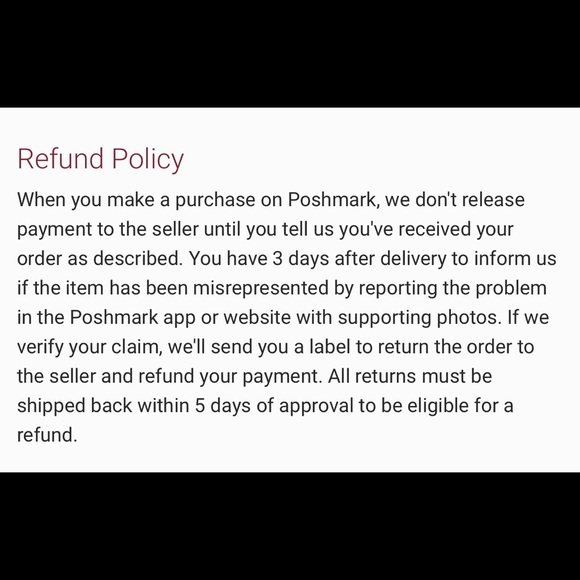 ❤️POSHMARK RETURNS POLICY❤️ - Picture 3 of 6